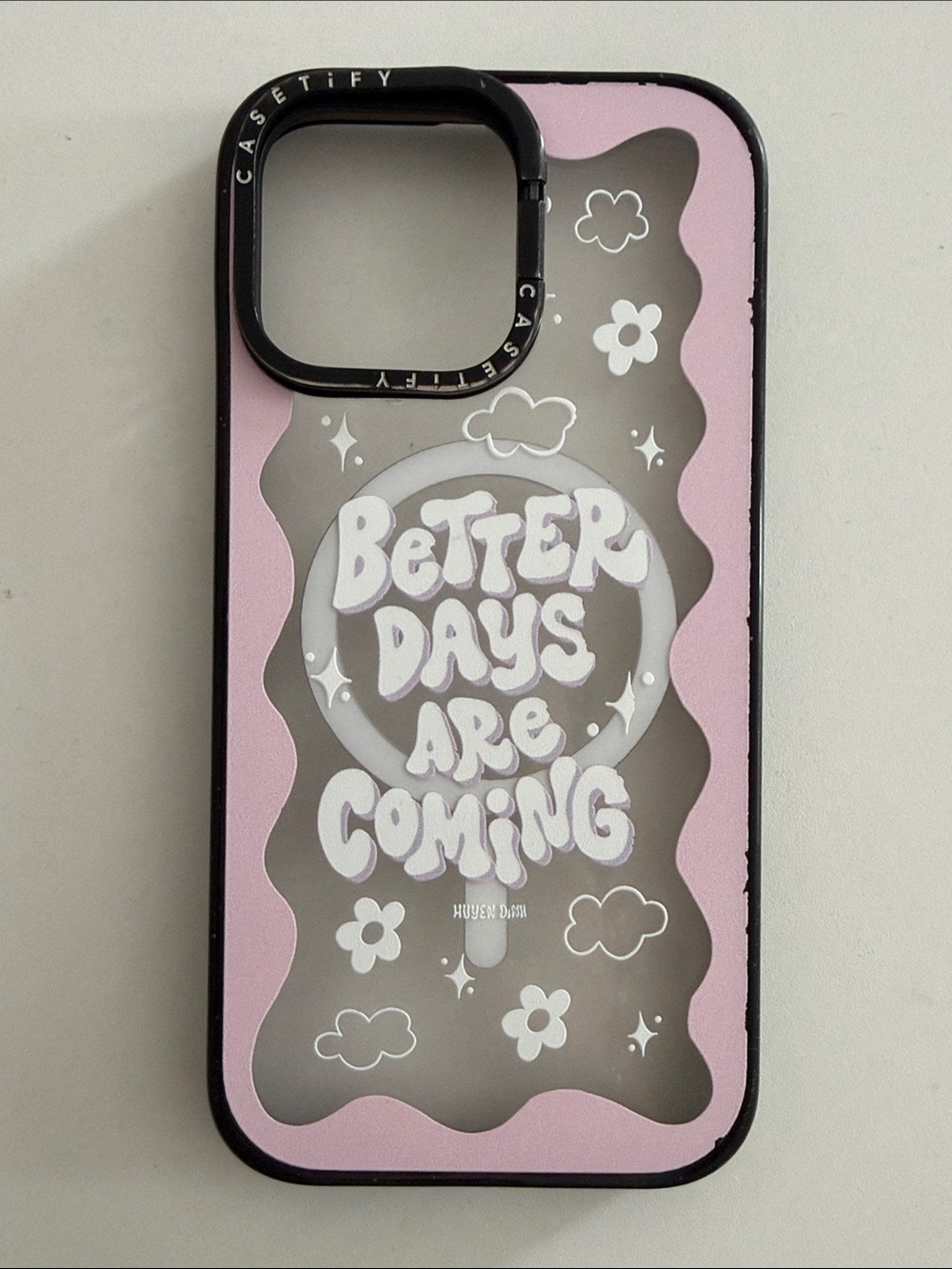 Casetify Pink 'Better Days Are Coming' Graphic Phone Case for iPhone 15 Pro Max